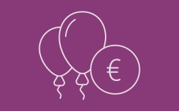 Symbol zwei Luftballons mit Eurozeichen